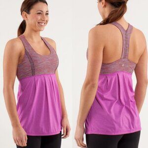 Lululemon Power Dance Tank Ultra Violet Built In Bra Size 6 Heathered Purple Top